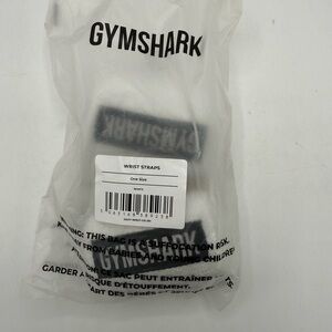 GYMSHARK WHITE WRIST BANDS ADJUSTABLE ONE SIZE UNISEX WHITE/BLACK NWT